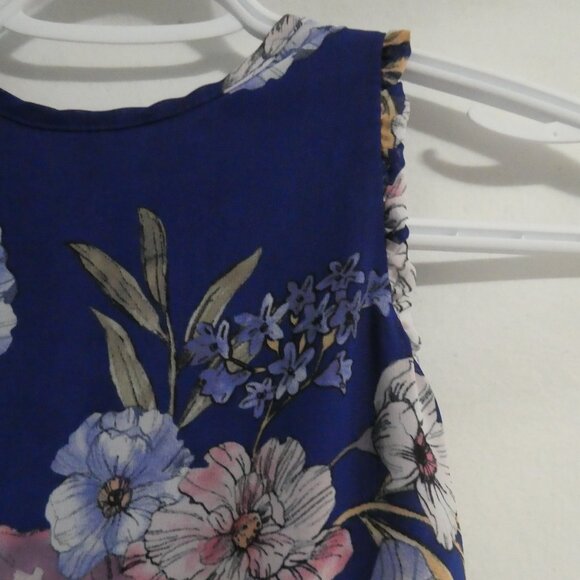 AVA & YELLY | size 6 | Sheer Sleeveless Floral Dress | Tie Back | Lined - Picture 5 of 16